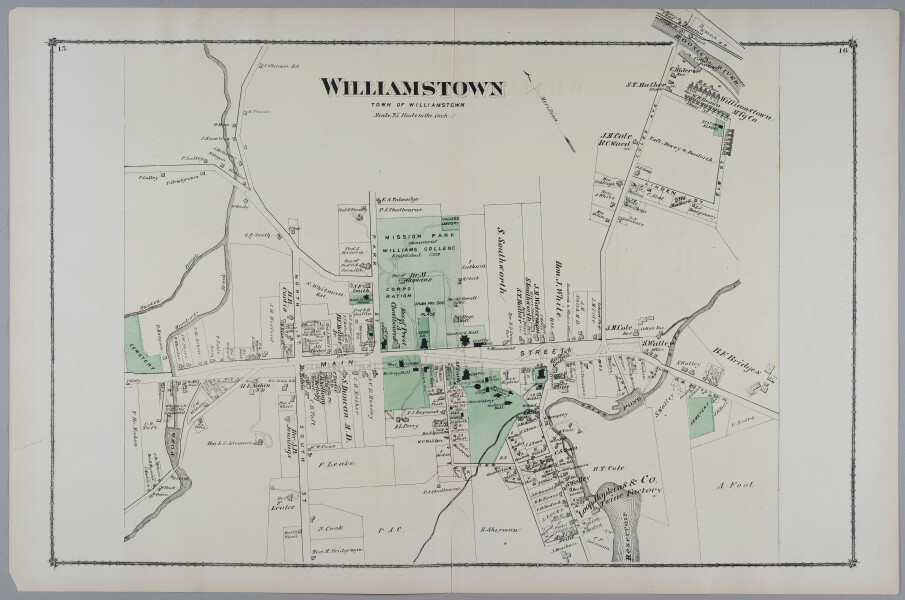 E316 - Williamstown Mass. home owners names 1876