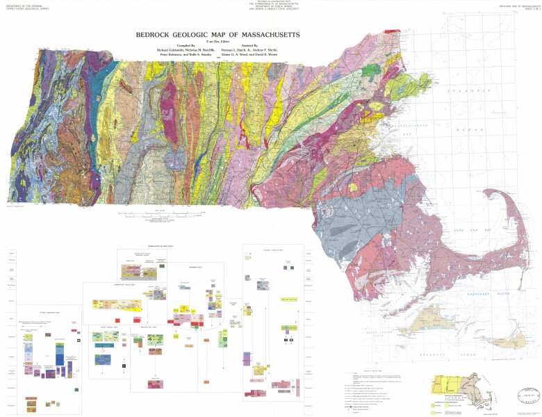 E308 - geologic map of Massachusetts Norman L hatch jr 1983