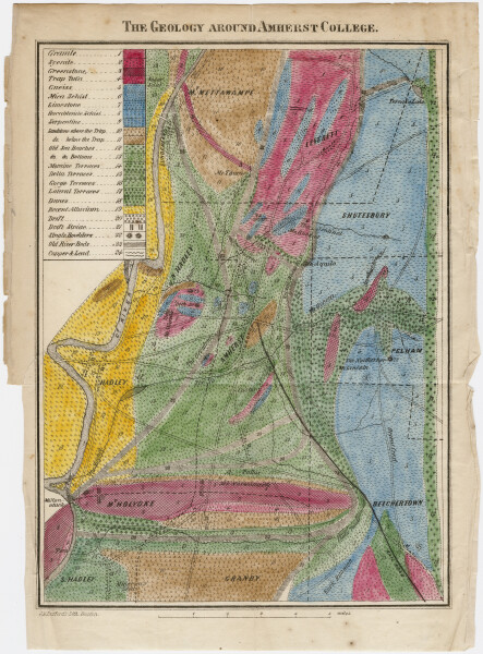 E308 - geologic map around Amherst College 1863