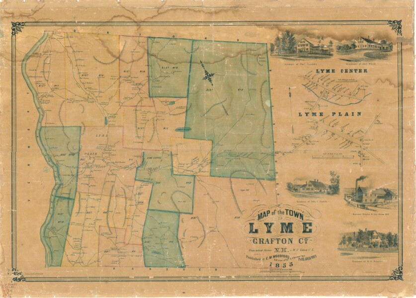 E316 - Map of the town of Lyme, Grafton Co., N.H.- W.C. Eaton - 1855 (Kennedy Lange)