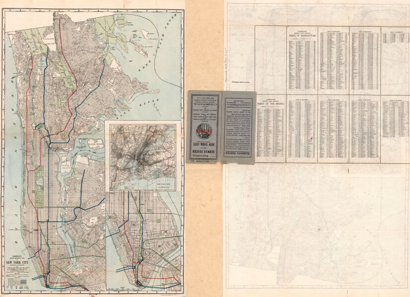 E316 - Hammond's subway system map of New York City - C.S. Hammond & Co. - 1921 (estimated) (Sam Wexler)
