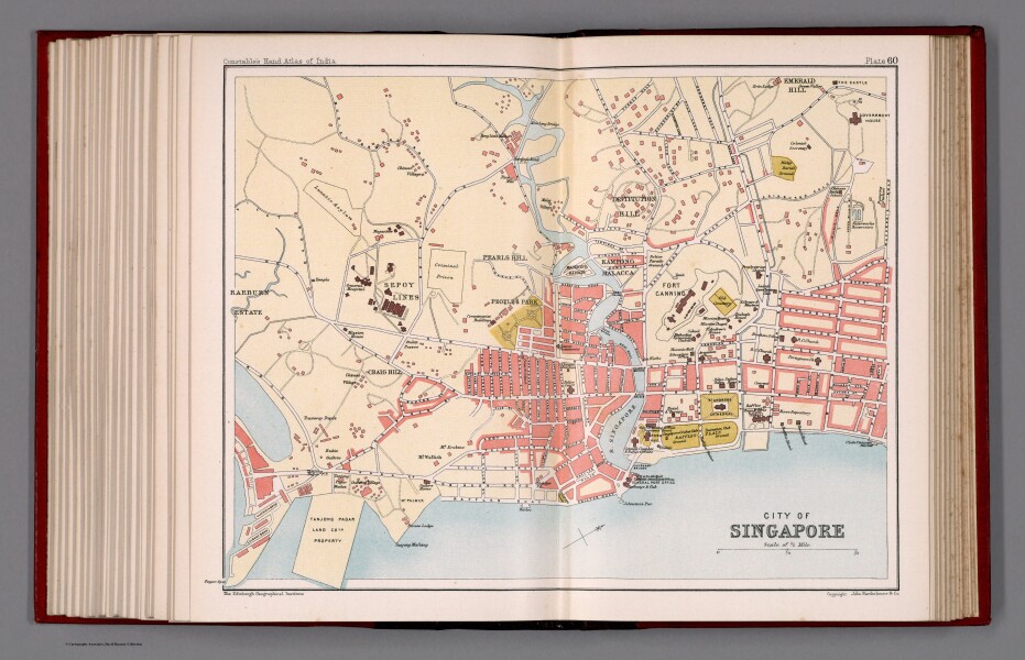 E414 - City of Singapore. Plate 60 - J.G. Bartholomew - 1893 - Brandon Joung