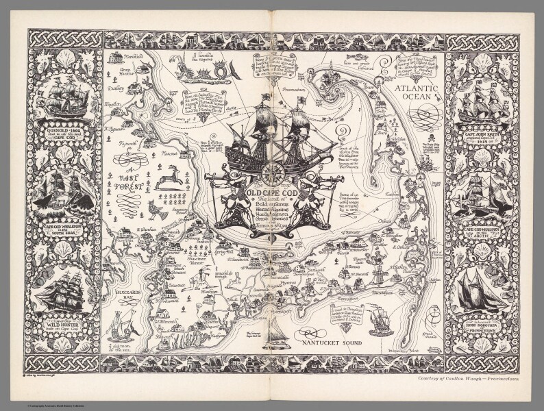 E414 - The Map of Cape Cod, Massachusetts - Coulton Waugh - 1930 - Jeff Sousa
