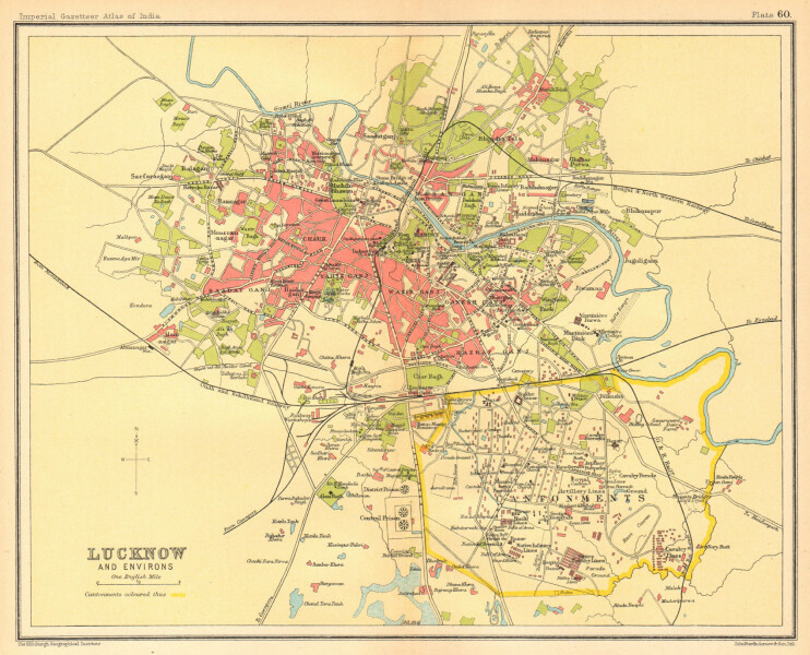 Lucknow, India 1931 Print, Imperial Gazetteer - Joe Miotto