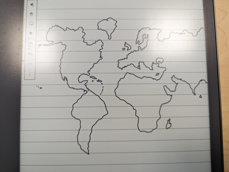 Self-Drawn Map - Brandon Joung - World Map from Memory (west half)