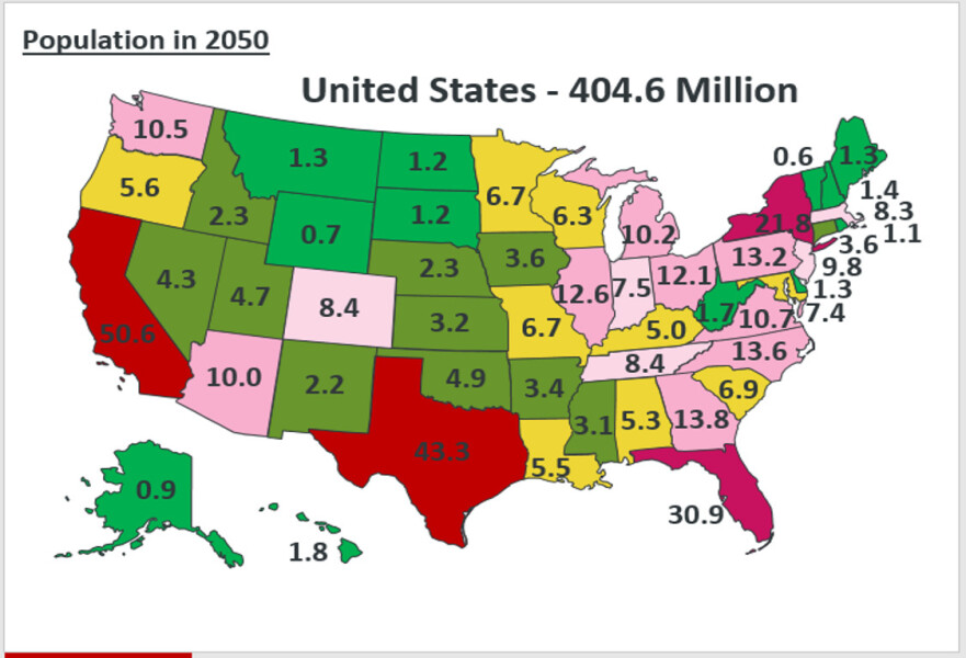 Speculation - U.S population estimate by 2050 - Fletcher Hoven