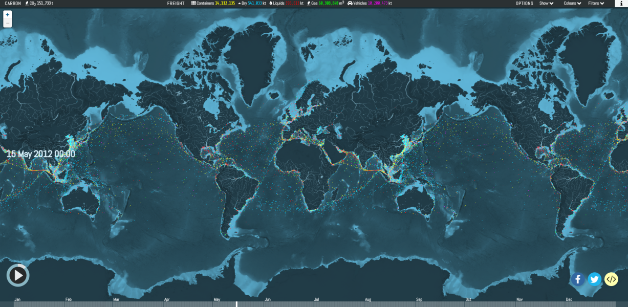 E414 - The map of cargo ships in the word - Klin - 2012 - Denis Sotnichenko