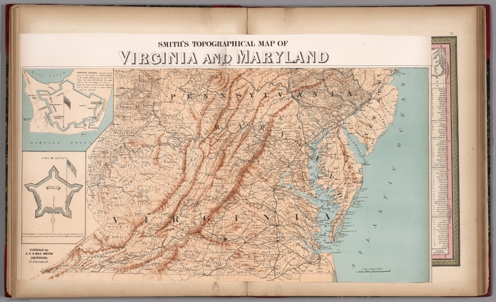 Smith's Topographical Map of Virginia and Maryland - Samuel Augustus Mitchell - 1850 - Wyatt Cotton