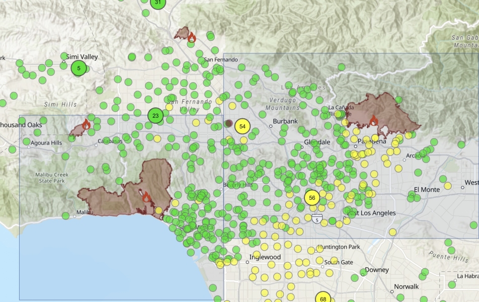 Map of Air Quality around LA- Ben McGraw