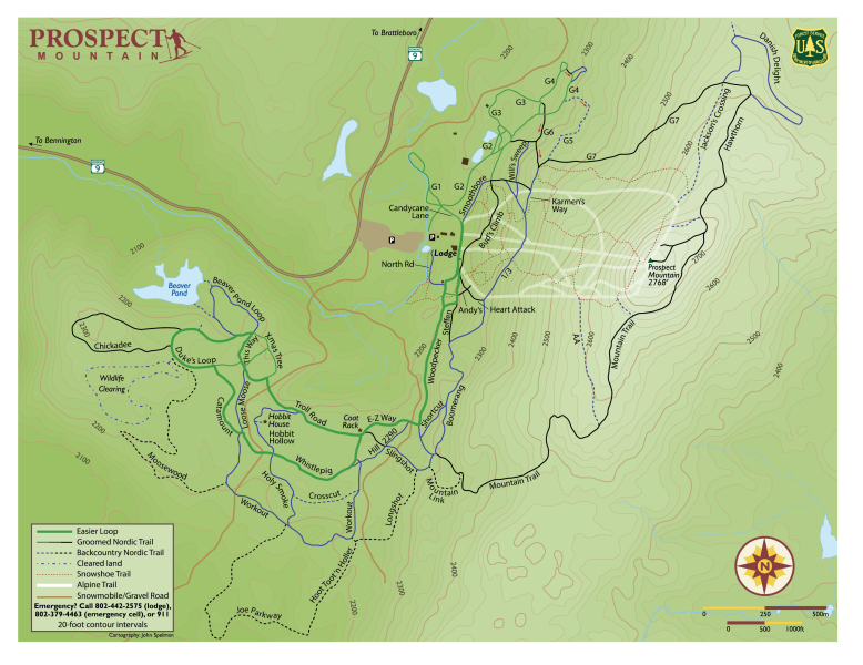 Prospect Mountain Trail Map - 2025 - from Katie Malanson