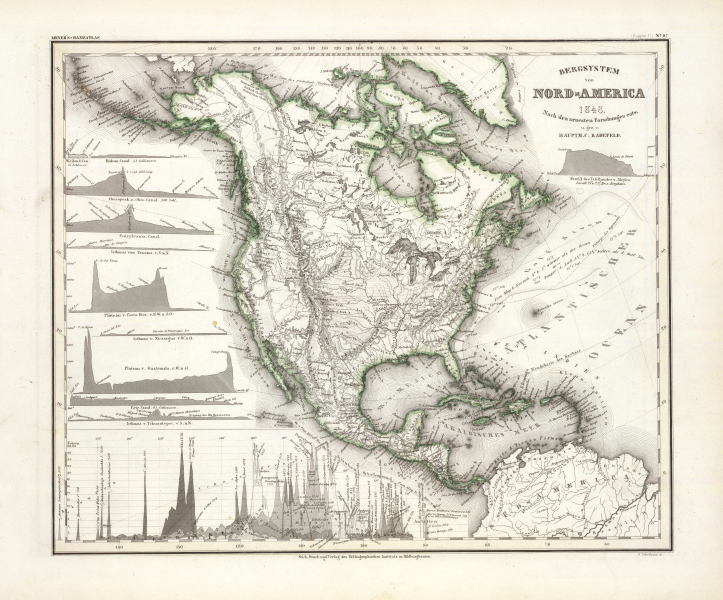 Bergsystem, North America - Carl Christian Franz Radefeld - 1850