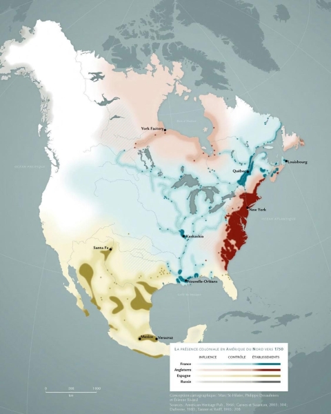 Map of extent of control in North America 