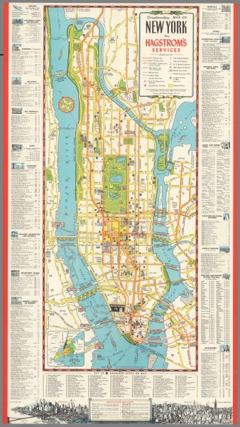 Complimentary map of New York from Hagstrom Services - 1946 - Jack Gerwe