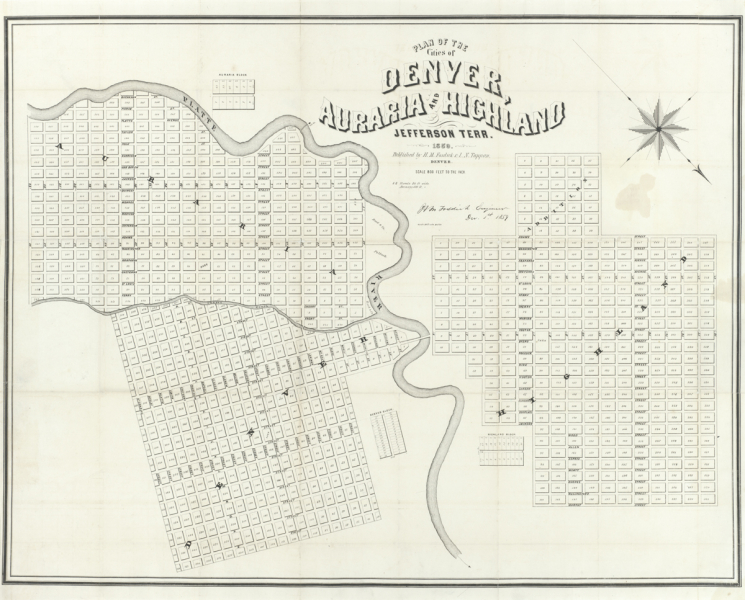 The first printed map of Denver - Wes Brown