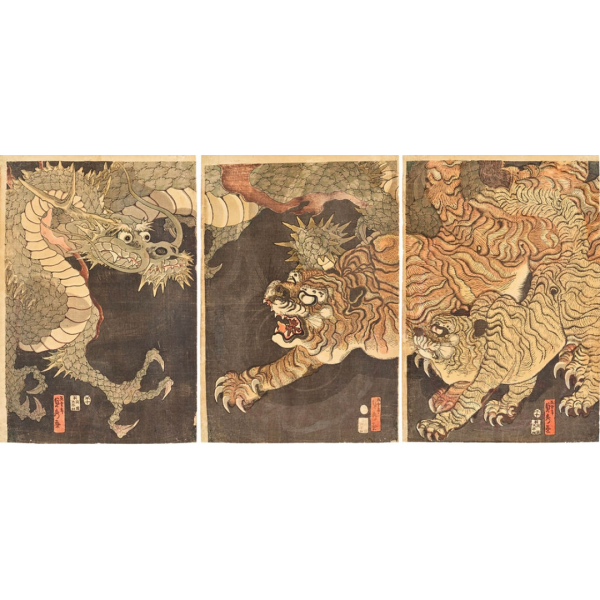 Dragon and Tigers - Sadahide