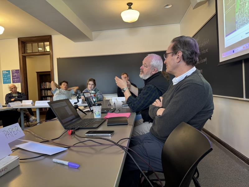 Blake Martin, guest speaker at Tom Paper’s maps class. Hist23 Maps: Past, Present & Future