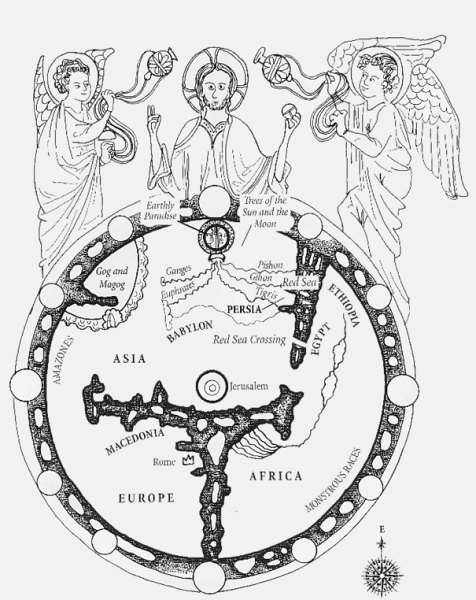 Psalter Map (Line Drawing)