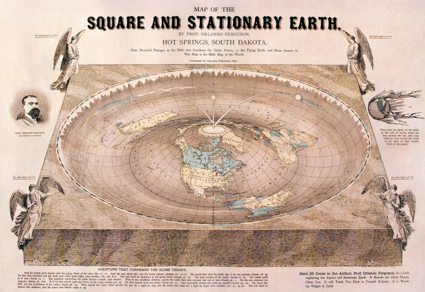Flat Earth map - Orlando Ferguson - 1893