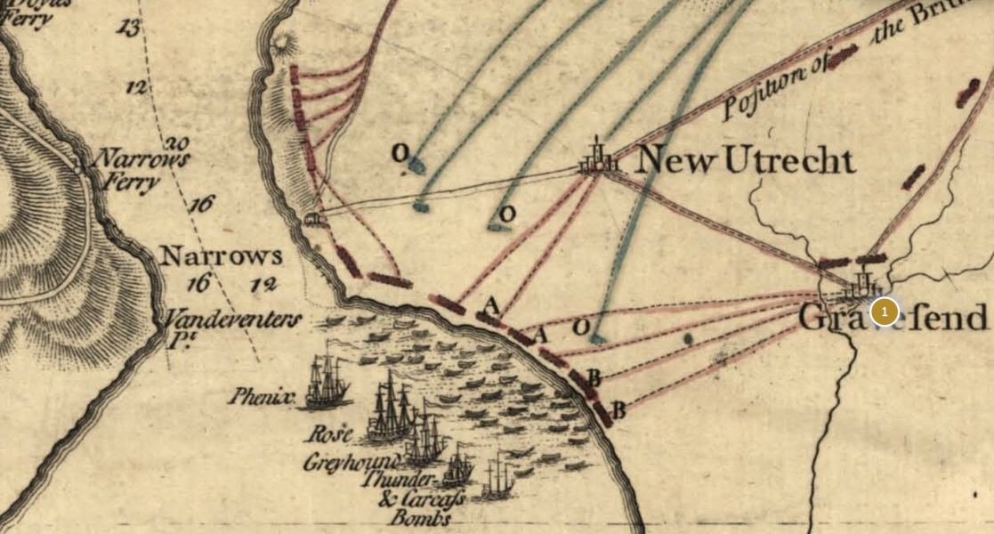 1776 New York Campaign Map Dot 1