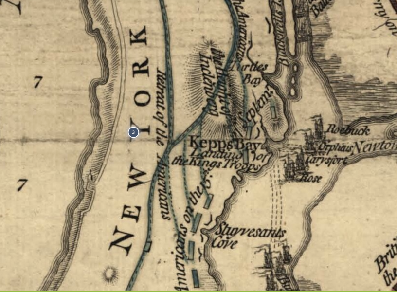 1776 New York Campaign Map Dot 3