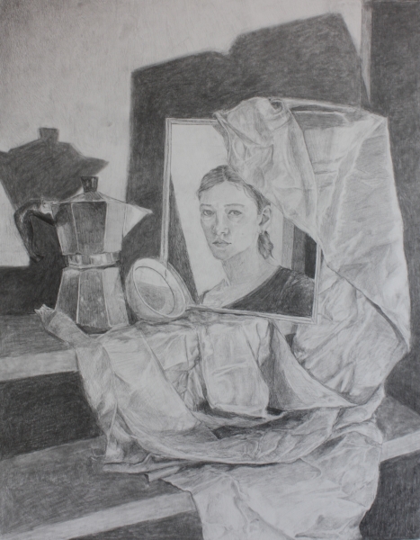 Still life with a self portrait