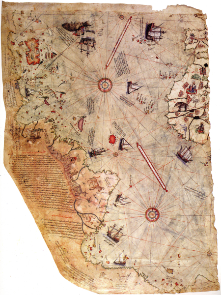 Piri reis map - 1513 (Fletcher Hoven)