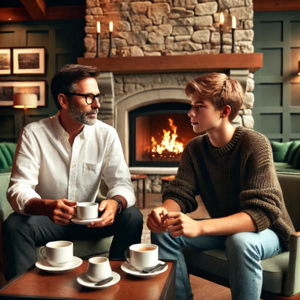 Student Having Coffee With Tom