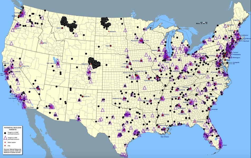 Michael LesStrang - Map of Potential US Nuclear Targets&nbsp;
