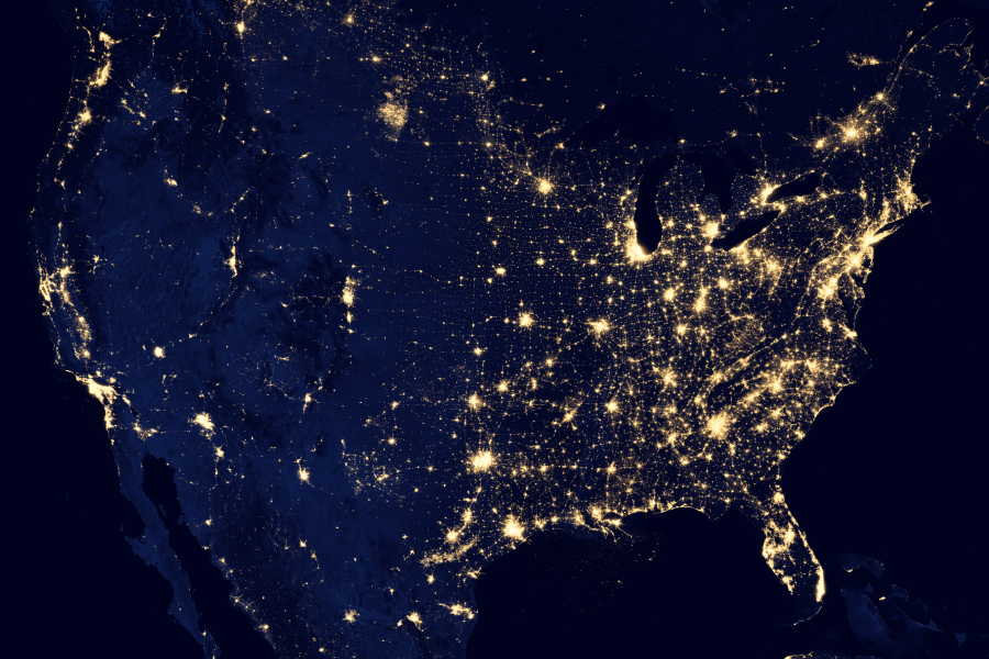 Matthew Nachamkin - City Lights of the United States - 2012 - NASA