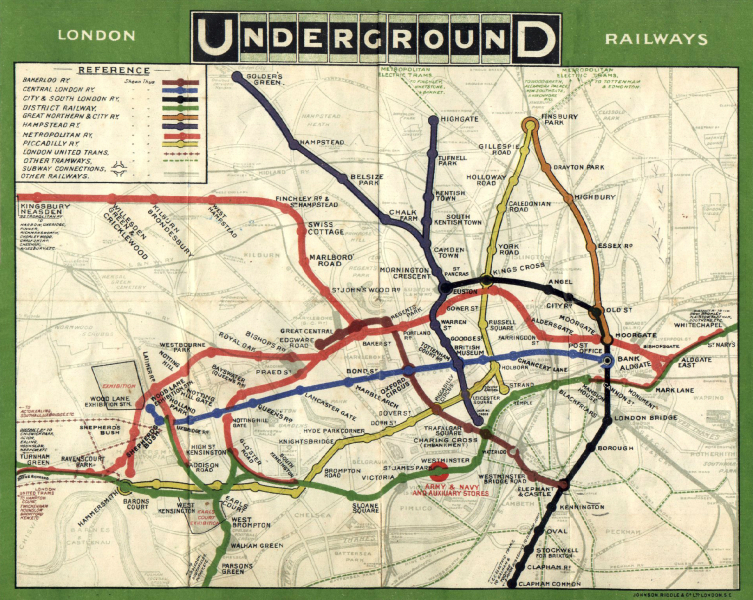London Underground Map - 1908