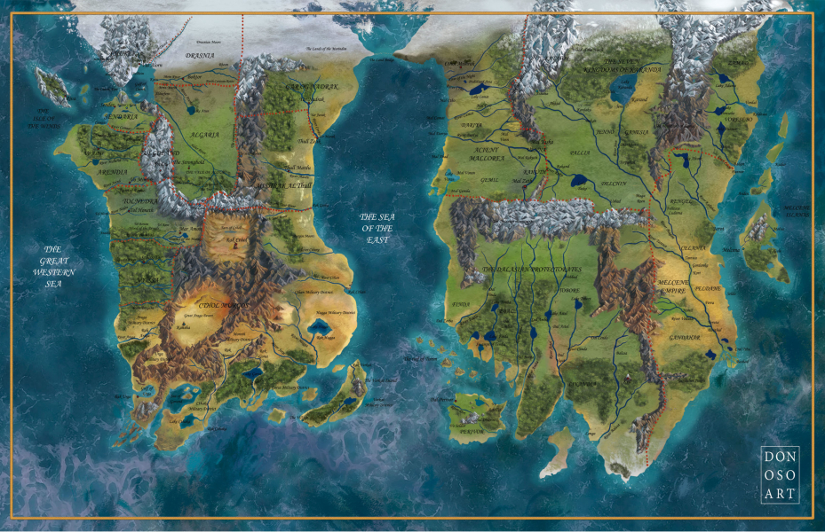 Map of the Continents featured in the Belgariad by David Eddings - Dilan Fernandes