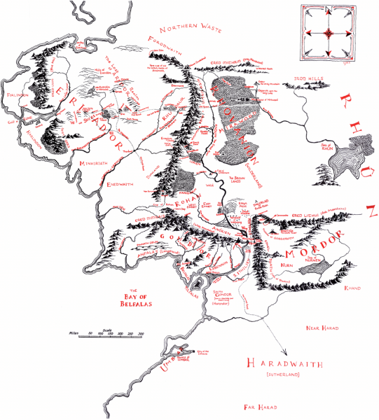 Map of Middle Earth - Lord of the Rings - Josh