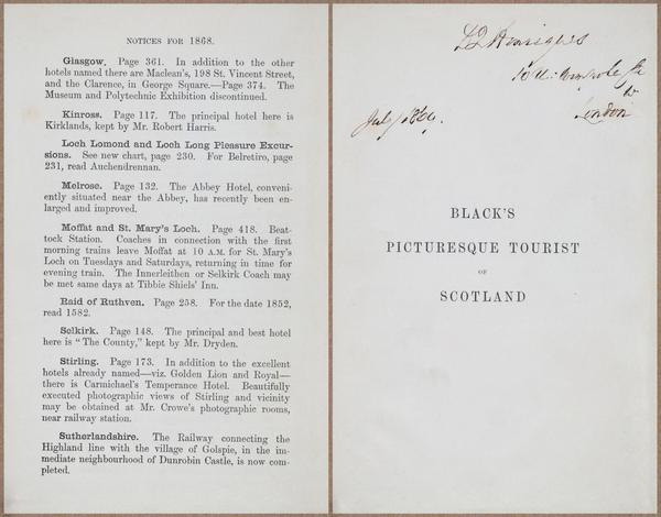 E779 - Black’s Guide to Scotland - 1868 - 10945-10946