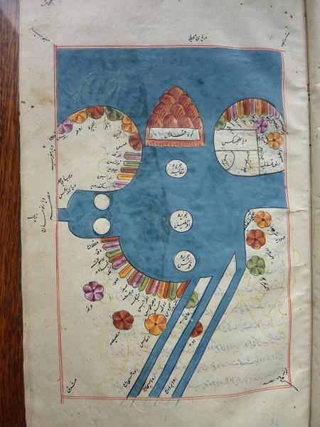 St-Petersburg Oriental Institute, Ms. C-610: Persian Copy of Mediterranean Map, 16/17th century (Photo: Karen Pinto)