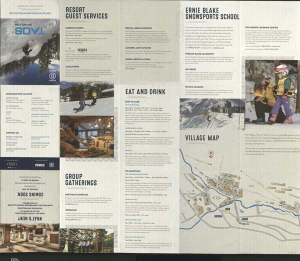 Taos : 2019-2020 winter mountain guide (back of map)