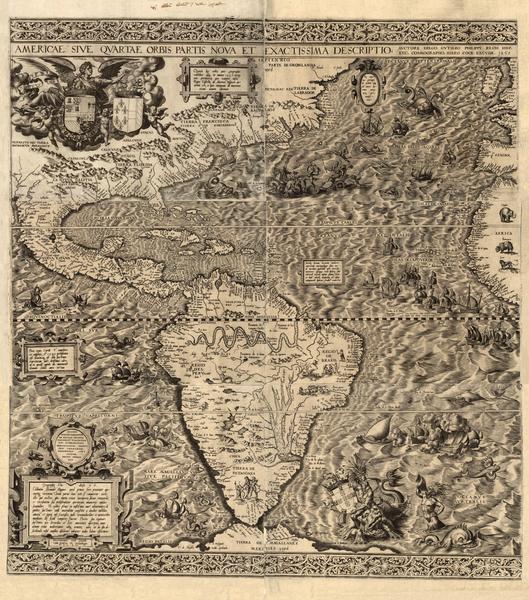 Americae sive qvartae orbis partis nova et exactissima descriptio - Diego Gutiérrez - 1562