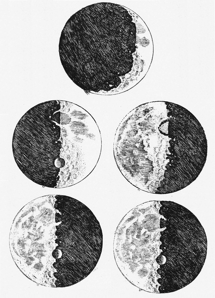 Galileo's sketches of the moon - 1610