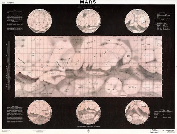 US Government Map of Mars - 1962
