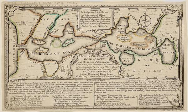 A Map or Chart of the Road of Love, and Harbour of Marriage - 1748