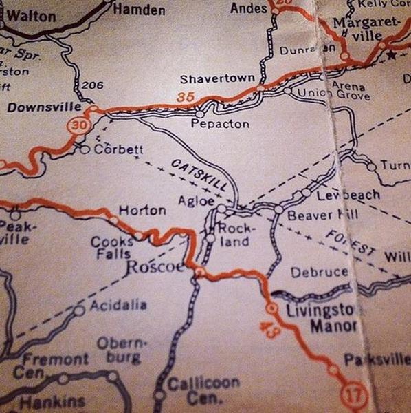 Agloe on New York State Map