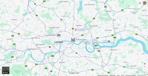 General View of London & Ski Slope